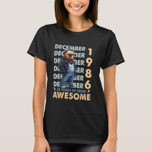 Camiseta Mens Legend Dezembro de 1986 38º Aniversário Urso 
