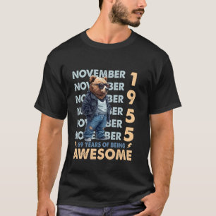 Camiseta Mens Legend novembro de 1955 69th Birthday Bear 69