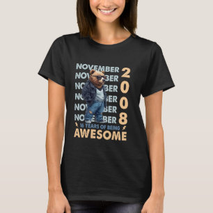 Camiseta Mens Legend novembro de 2008 16th Birthday Bear 16