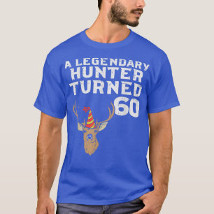 Camiseta Mens Legendary Hunter Turned 60 Cool 60th Birthday