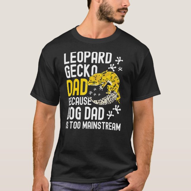 Camiseta Mens Leopard Gecko - Pai Pet Lizard - Muito Comum (Frente)