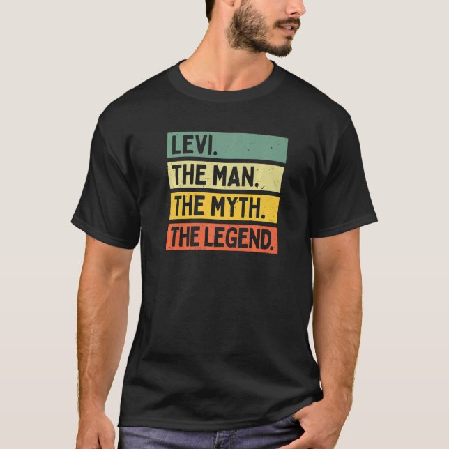 Camiseta Mens Levi O Homem O Mito A Lenda Personalizada (Frente)