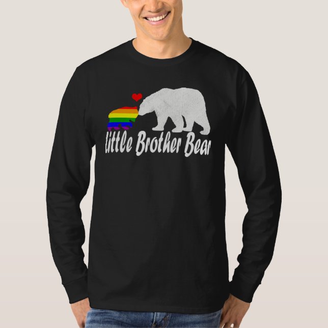 Camiseta Mens Lgbt Little Brother Bear Orgulho gay igual à  (Frente)