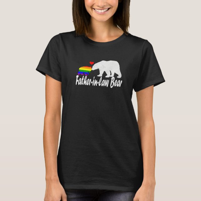 Camiseta Mens Lgbt Pai Na Lei Ursa Orgulho gay Igual Direit (Frente)