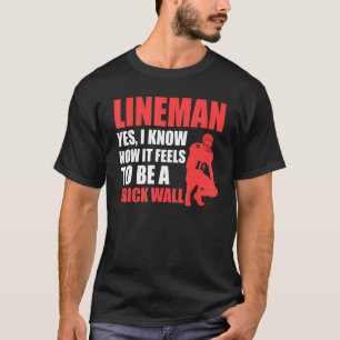 Camiseta Mens Lineman para ser uma parede de tijolos Linema