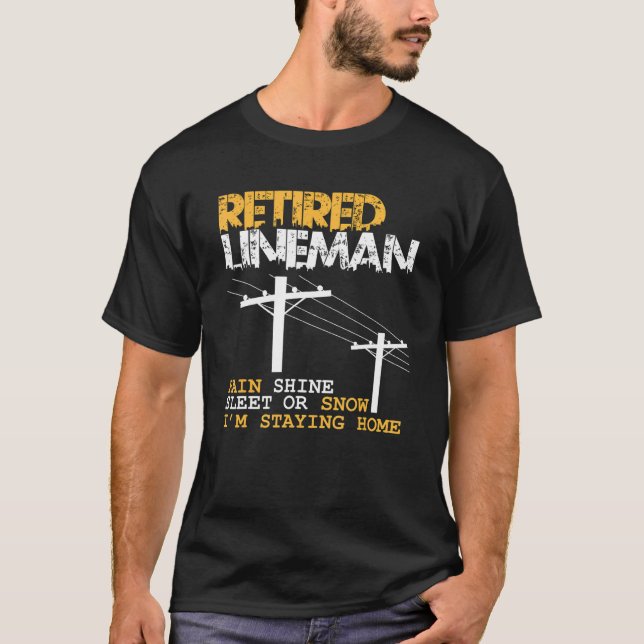 Camiseta Mens Lineman Retirement Funny Eleicial Occupati (Frente)