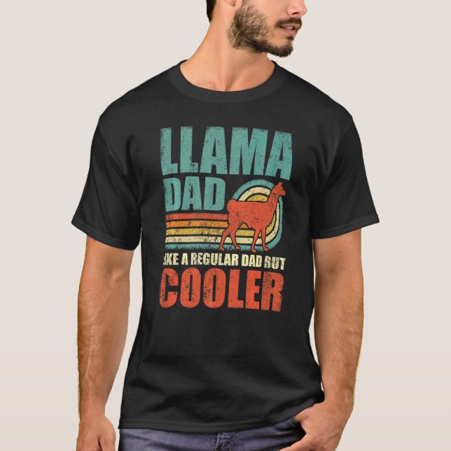 Camiseta Mens Llama Pai Como Um Pai Regular Mas Fath Mais F (Frente)