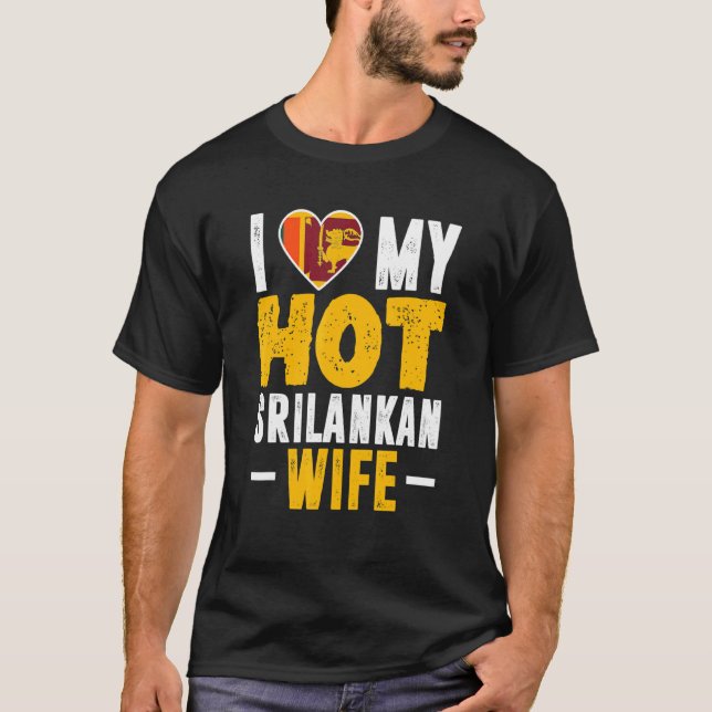 Camiseta Mens Love My Srilankan Wife Sri Lanka Flag Husband (Frente)