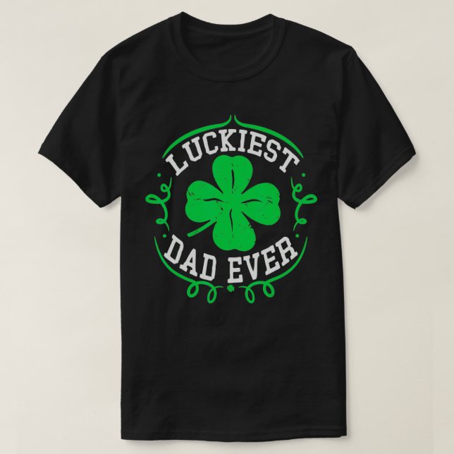 Camiseta Mens Luckiest Pai De Dia de São Patrício Engraçado (Frente do Design)