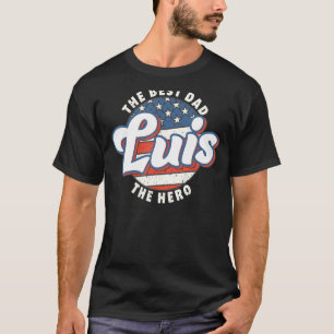 Camiseta Mens Luis Melhor Herói do Pai EUA Sinalizador Pers