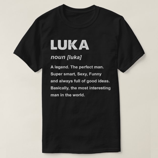 Camiseta Mens Luka Name (Frente do Design)