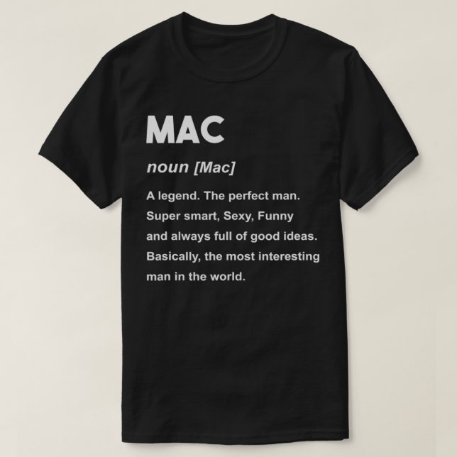 Camiseta Mens Mac Name Mac (Frente do Design)