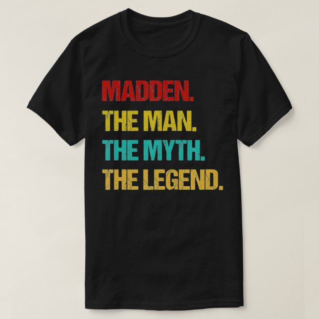 Camiseta Mens Madden O Homem o Mito a Lenda (Frente do Design)