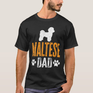 Camiseta Mens Malteses Pai Presente Cão Pai Maltês Dia Padr