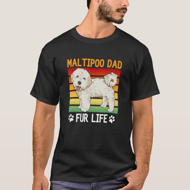 Camiseta Mens Maltipoo Dad Fur Life, Maltipoo (Frente)