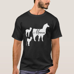 Camiseta Mens Mama Llama Silhouette Cute Mãe Alpaca Llamas