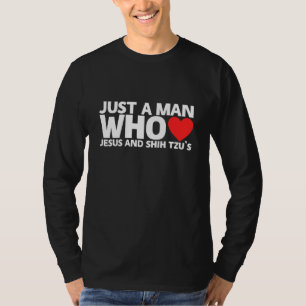 Camiseta Mens Man Jesus Shih Tzu Dog Pet Animal Melhor Amig