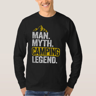 Camiseta Mens Man Myth Acampando Legenda do Campo Exterior