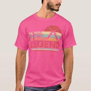 Camiseta Mens Man Myth Caça Legenda Caça Fugas Caça Caça Ca
