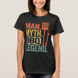 Camiseta Mens Man Myth CHURRASCO Legend Barbecue Griling Pa