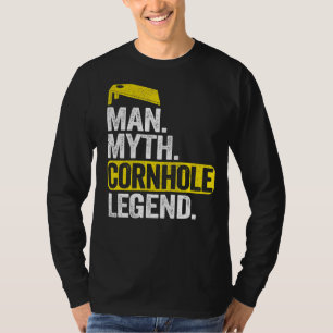 Camiseta Mens Man Myth Cornhole Pai Corn Hole Pai
