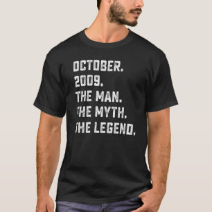 Camiseta Mens Man Myth Legend outubro de 2009 13 Aniversári