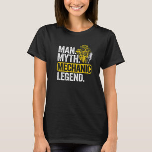 Camiseta Mens Man Myth Mechanic Legend Car Garage Pai M