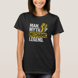 Camiseta Mens Man Myth Mechanic Legend Car Garage Pai M