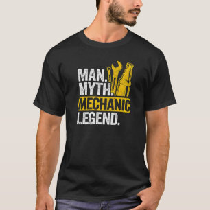 Camiseta Mens Man Myth Mechanic Legend Car Garage Pai M