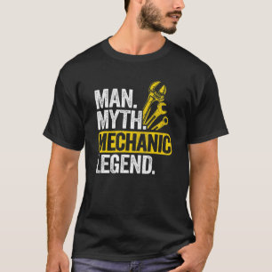 Camiseta Mens Man Myth Mechanic Legend Car Garage Pai M