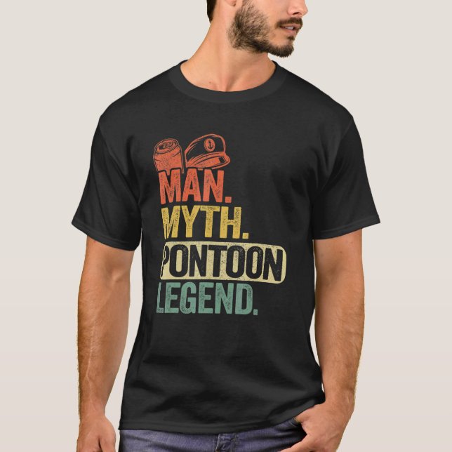 Camiseta Mens Man Myth Pontoon Legenda Pai Avô Pontoon B (Frente)
