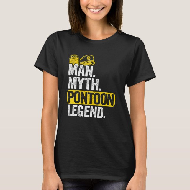 Camiseta Mens Man Myth Pontoon Legenda Pai Avô Pontoon B (Frente)