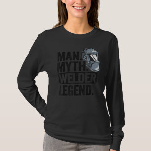 Camiseta Mens Man Myth Welder Legend Metal Worker Pai Helme