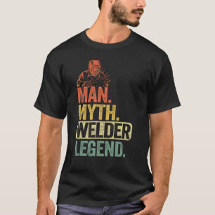 Camiseta Mens Man Myth Welend Legend Metal Worker Pai Vinta