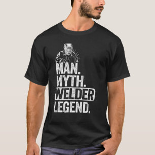 Camiseta Mens Man Myth Welend Legend Metal Worker Pai Vinta