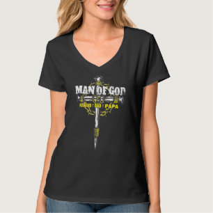 Camiseta Mens Man of God Mariband Pai Papa Fhathers Day