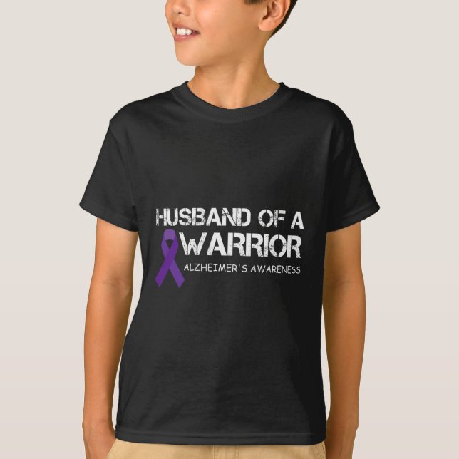 Camiseta Mens Marido de Um Guerreiro Alzheimer (Frente)