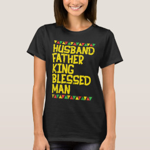 Camiseta Mens Marido Padre King Bendê Homem Kente Black A