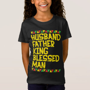 Camiseta Mens Marido Padre King Bendê Homem Kente Black A
