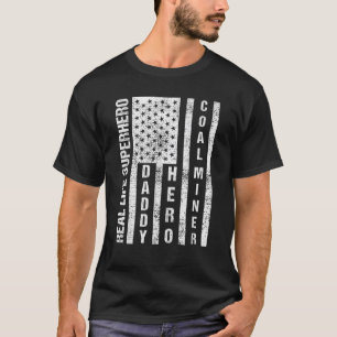 Camiseta Mens Marido Pai Herói Carvão Mineiro Presente no D