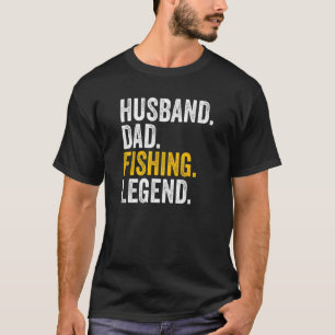 Camiseta Mens Marido Pai Legenda de pesca Peixes Pais