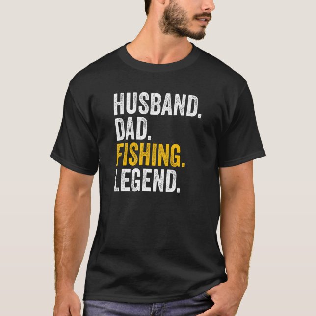 Camiseta Mens Marido Pai Legenda de pesca Peixes Pais (Frente)