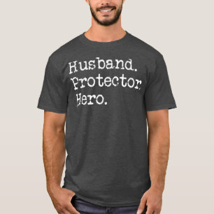 Camiseta Mens Marido Protetor Herói Orgulhosa Família Dizen