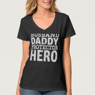 Camiseta Mens Marido Protetor Pai Herói Engraçado D do Pai