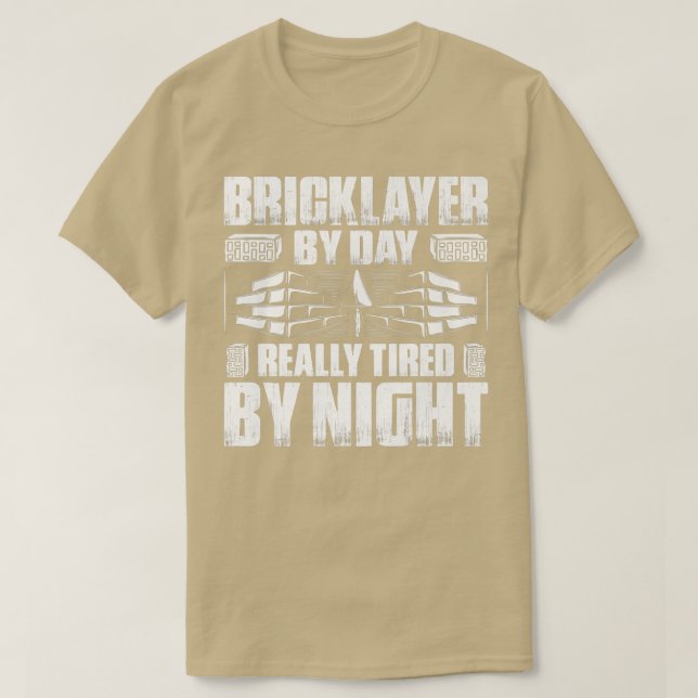 Camiseta Mens Mason Really Tired By Night Bricklayer46 (Frente do Design)
