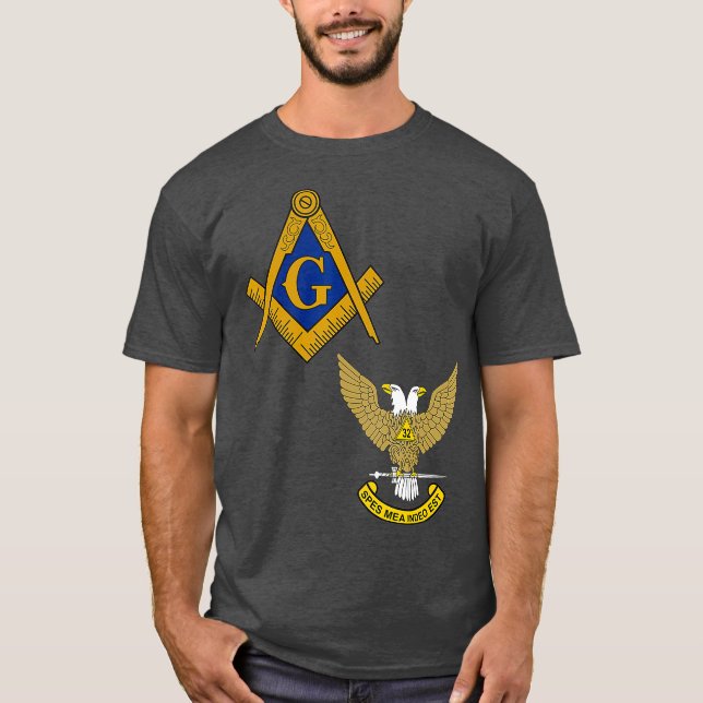 Camiseta Mens Mason Scottish Rite Split T Masonic Tee (Frente)