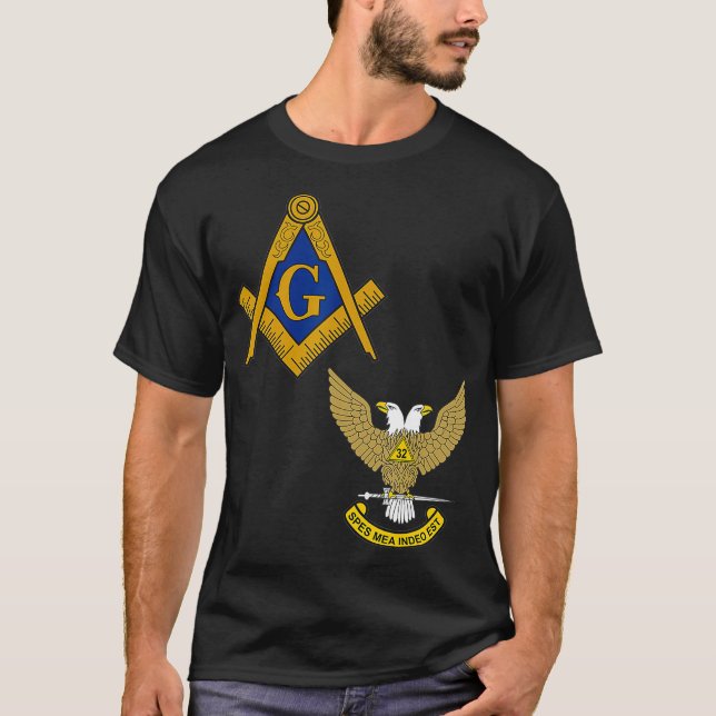 Camiseta Mens Mason Scottish Rite Split T Shirt Masonic Tee (Frente)
