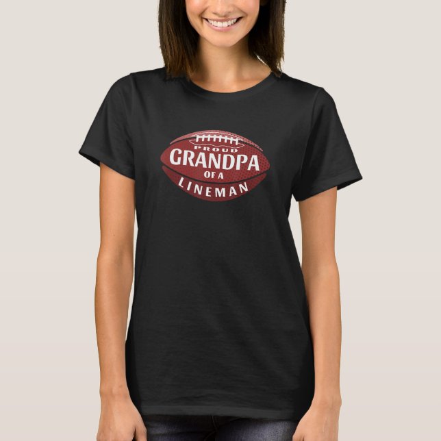 Camiseta Mens Matching Football Family  Proud Grandpa of a  (Frente)
