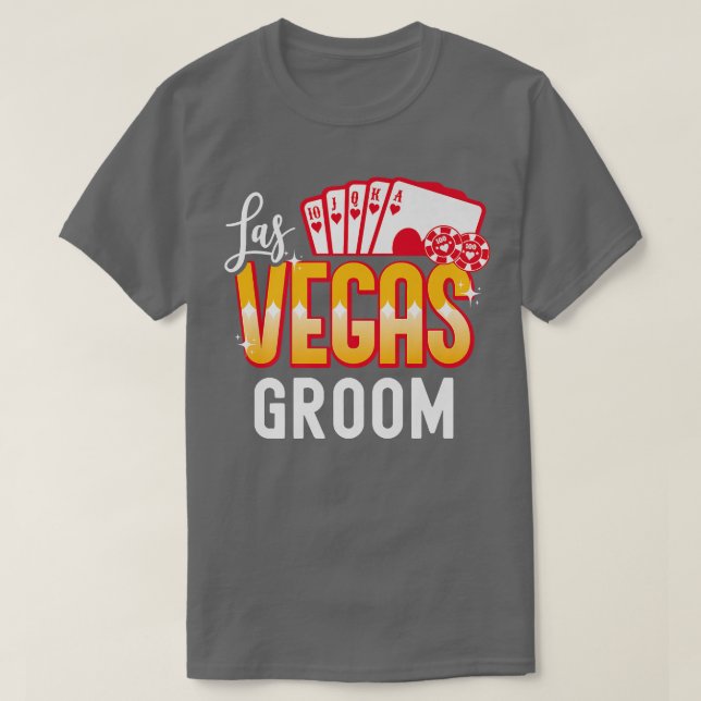 Camiseta Mens Matching Las Vegas Wedde Bride e Groom Ve (Frente do Design)