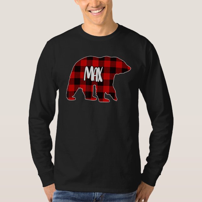 Camiseta Mens Max Bear Custom Red Buffalo Xadrez Natal P (Frente)